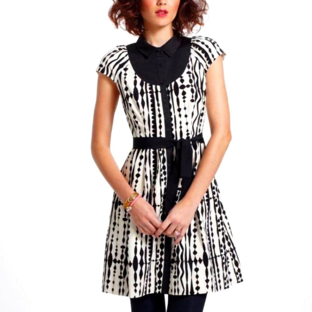 Anthropologie Postmark Harlequin Vintage Cord Dress Size 8 fits like a 6